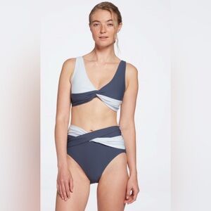 Calia by Carrie Underwood Two-Tone Twist Front Bikini Set